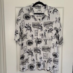 Wrangler Black and White Graphic Men's Shirt